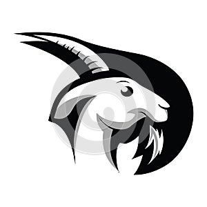 Goat face logo icon side profile