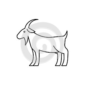 Goat farm animal linear icon
