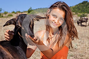 Goat feeding