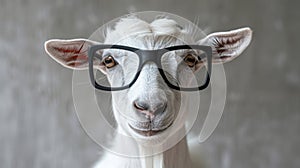 The goat with glasses. AI generated photo