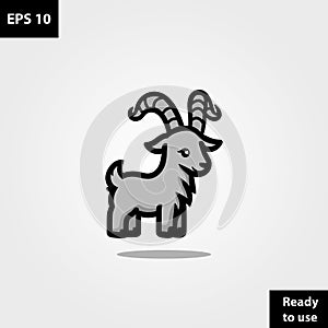 Goat happy farm logo company vector template design ready to use easy for edit