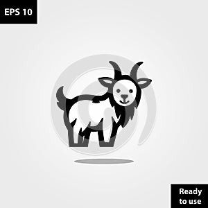 Goat happy farm logo company vector template design ready to use easy for edit