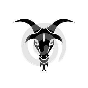 Goat head logo icon isolated on white background from cleaning collectio, goat logo, farm logo, Goat logo vector, animal head icon photo