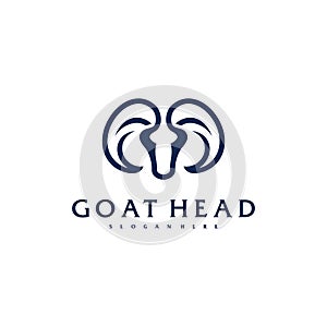 Goat Head logo template, Creative Goat logo design vector