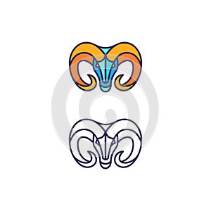 Goat head logo vector design