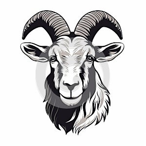 Goat Head Vector Illustration With Shepard Fairey Style