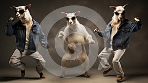 Goat Hip Hop Dancing: A Comical Choreography Of Celebrity Image Mashups photo