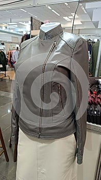 Goat leather jacket on mannequin photo