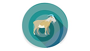 Goat Livestock Icon Flat Design Vector, Farm Animal Rural Symbol Art, vector design Generative AI photo