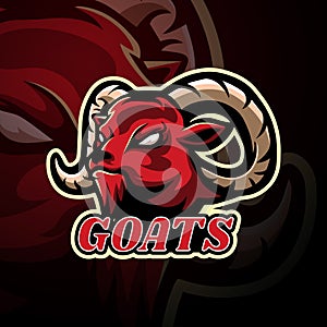 Goat mascot sport esport logo design