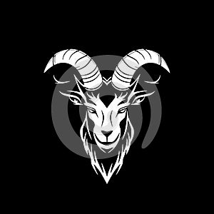 Goat - minimalist and flat logo - vector illustration