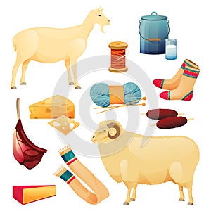 Goat and sheep products, food, dairy and textile