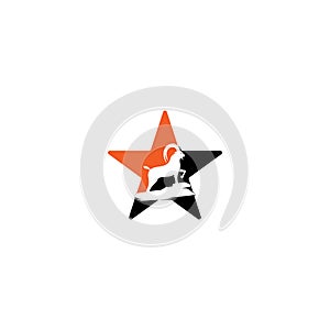 Goat star shape concept Logo Template Design.