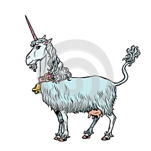 Goat unicorn, a fabulous animal