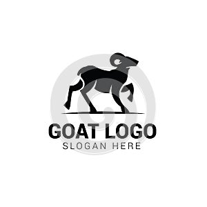 Goat walking logo template