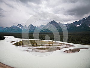 Goats and Glaciers overlook on the Icefield`s Parkway in Jasper