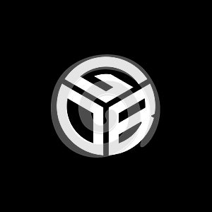 GOB letter logo design on black background. GOB creative initials letter logo concept. GOB letter design photo