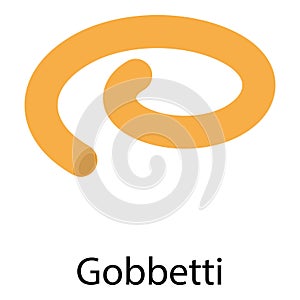 Gobbetti pasta icon, isometric style