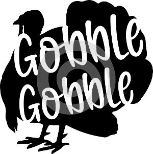 Gobble Gobble Turkey Vector Illustration set on white background photo