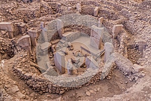 Gobekli Tepe archaeological site ruins, Turk