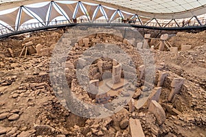 Gobekli Tepe archaeological site ruins, Turk