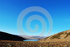 Gobi valley under the blue sky