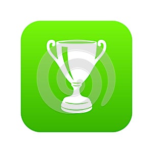 Goblet icon green vector