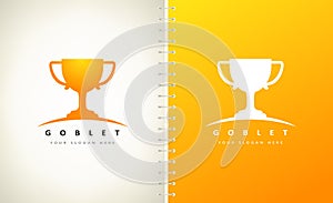 Goblet logo vector. Champion Cup Design.