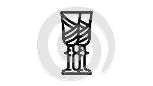 goblets for bride and groom drink line icon animation