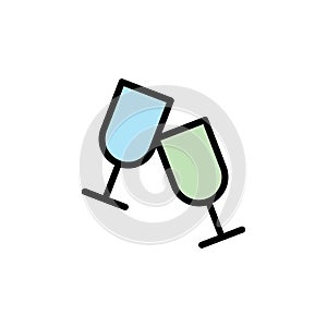 Goblets, wedding icon. Simple color with outline vector elements of marriage icons for ui and ux, website or mobile application