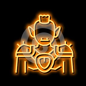 goblin fairy tale neon glow icon illustration