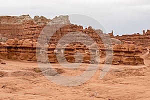 Goblin Valley - Scenic view on amazing eroded Hoodoo Rock Formations at Goblin Valley State Park in Utah, USA