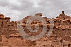 Goblin Valley - Scenic view on amazing eroded Hoodoo Rock Formations at Goblin Valley State Park in Utah, USA