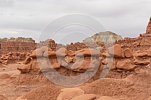 Goblin Valley - Scenic view on amazing eroded Hoodoo Rock Formations at Goblin Valley State Park in Utah, USA