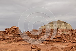 Goblin Valley - Scenic view on amazing eroded Hoodoo Rock Formations at Goblin Valley State Park in Utah, USA