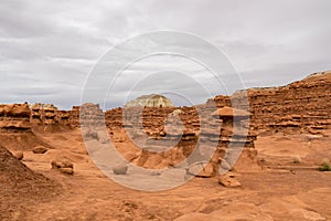 Goblin Valley - Scenic view on amazing eroded Hoodoo Rock Formations at Goblin Valley State Park in Utah, USA