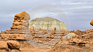 Goblin Valley - Scenic view on amazing eroded Hoodoo Rock Formations at Goblin Valley State Park in Utah, USA