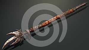 Goblincore-inspired 3d Weapon With Long Wooden Handle