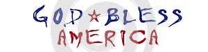 God bless America handwritten lettering. Vector illustration