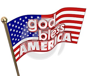 God Bless America USA Flag United States Religion Motto