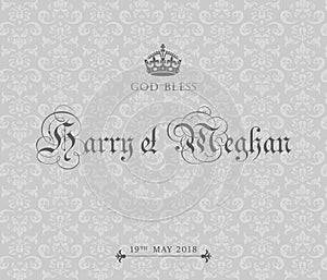 God Bless Harry and Meghan royal wedding card.