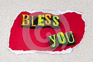 God bless you Christian religion typography quote faithful heart