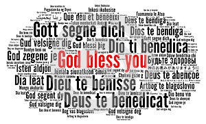 God bless you word cloud in different languages