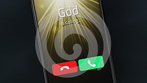 God is calling on a smartphone photo