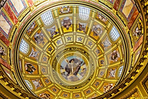 God Christ Dome Saint Stephens Cathedral Budapest Hungary