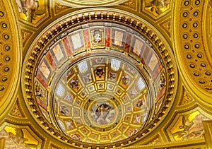 God Christ Dome Saint Stephens Cathedral Budapest Hungary