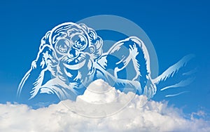 God on clouds photo