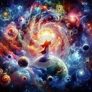 God creating the universe abstract