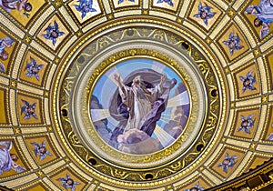 God Dome Basilica Saint Stephens Cathedral Budapest Hungary