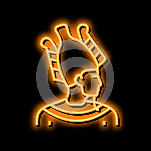 god egypt osiris neon glow icon illustration